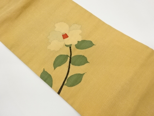 JAPANESE KIMONO / CAMELLIA PATTERN WEAVING NAGOYA OBI